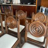Etienne Kohlmann Art Déco chairs in oak and bouclette fabric, 1930, set of 6