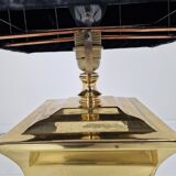 Paire de lampes de table de style Régence avec abat-jour noirs – Base en laiton et bois