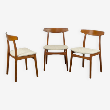 Teak Dining Chairs by Henning Kjaernulf for Bruno Hansen, 1960s, Set of 3