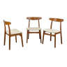Teak Dining Chairs by Henning Kjaernulf for Bruno Hansen, 1960s, Set of 3