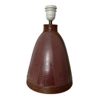 Pied de lampe en céramique mauve