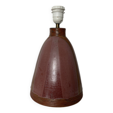 Pied de lampe en céramique mauve