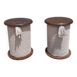 Pair of "bobbin" stools or end tables