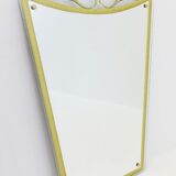 Miroir italien du milieu du siècle avec écusson doré peint - 90x59cm