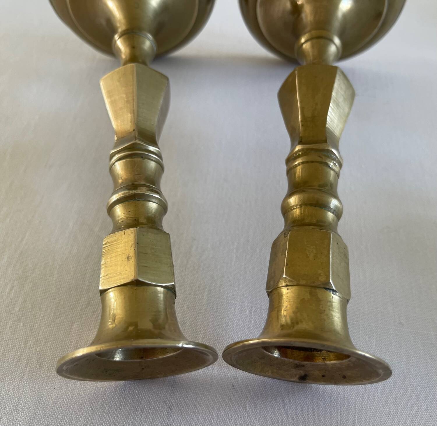 Pair of brass candlesticks