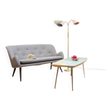 2.5-seater cocktail sofa, 1950s. Professionally restored.