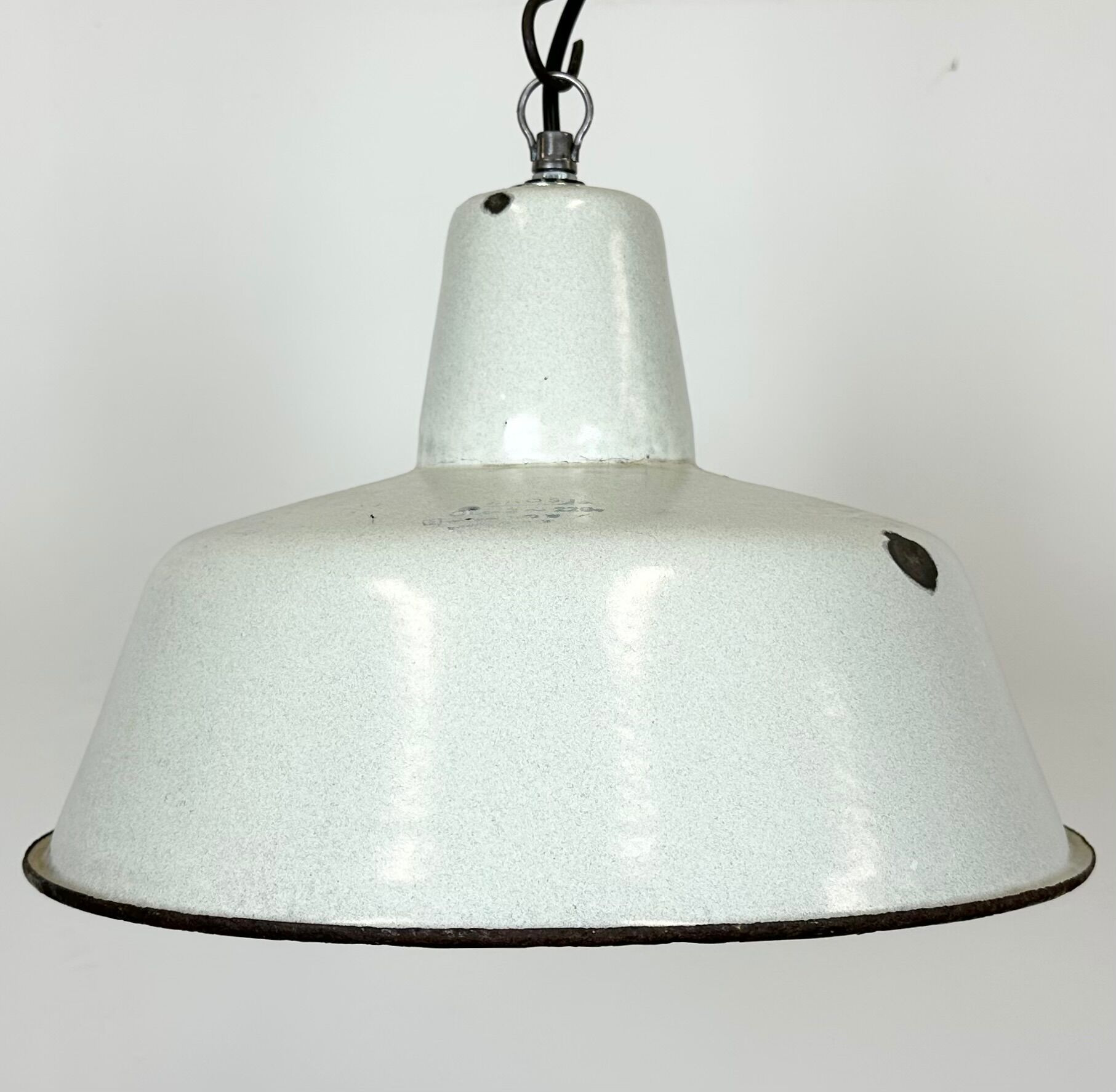 Industrial White Enamel Factory Pendant Lamp from Zaos, 1960s