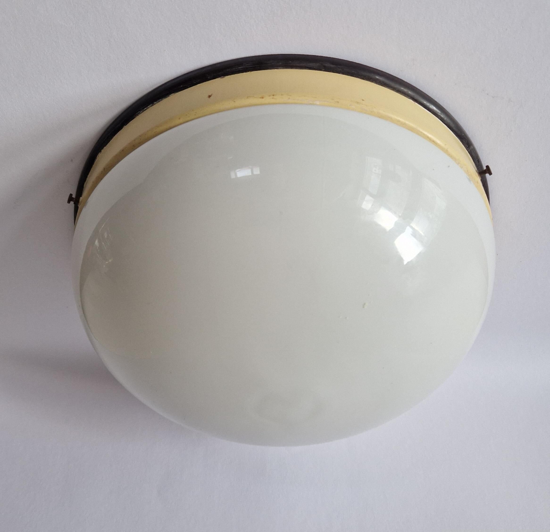 Pair of Midcentury Wall or Ceiling Lamps, Flush Mount, 1950s
