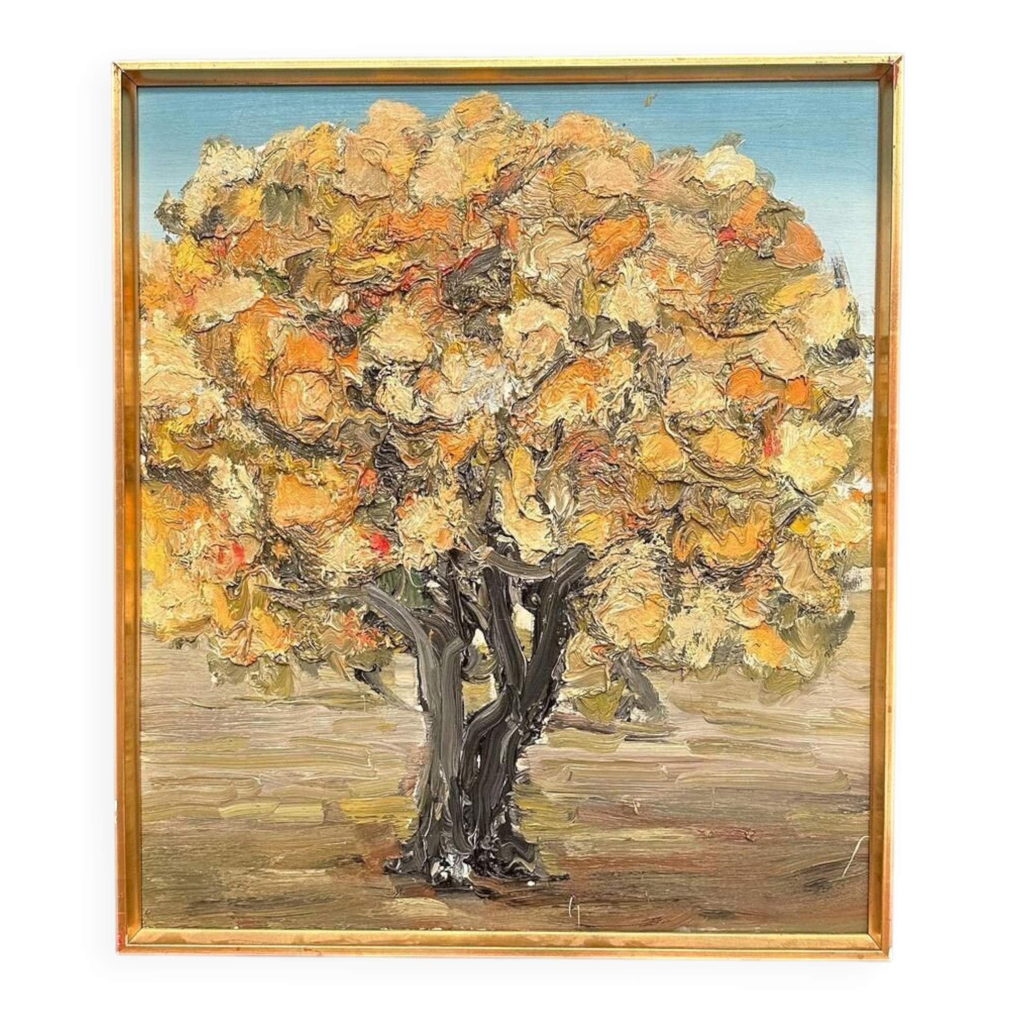Original Swedish Oil On Canvas – “Chestnut Tree In Bloom” By Nils Olsson – Signed – Vintage & Framed – 83 × 72.5 Cm (32.7" × 28.5")