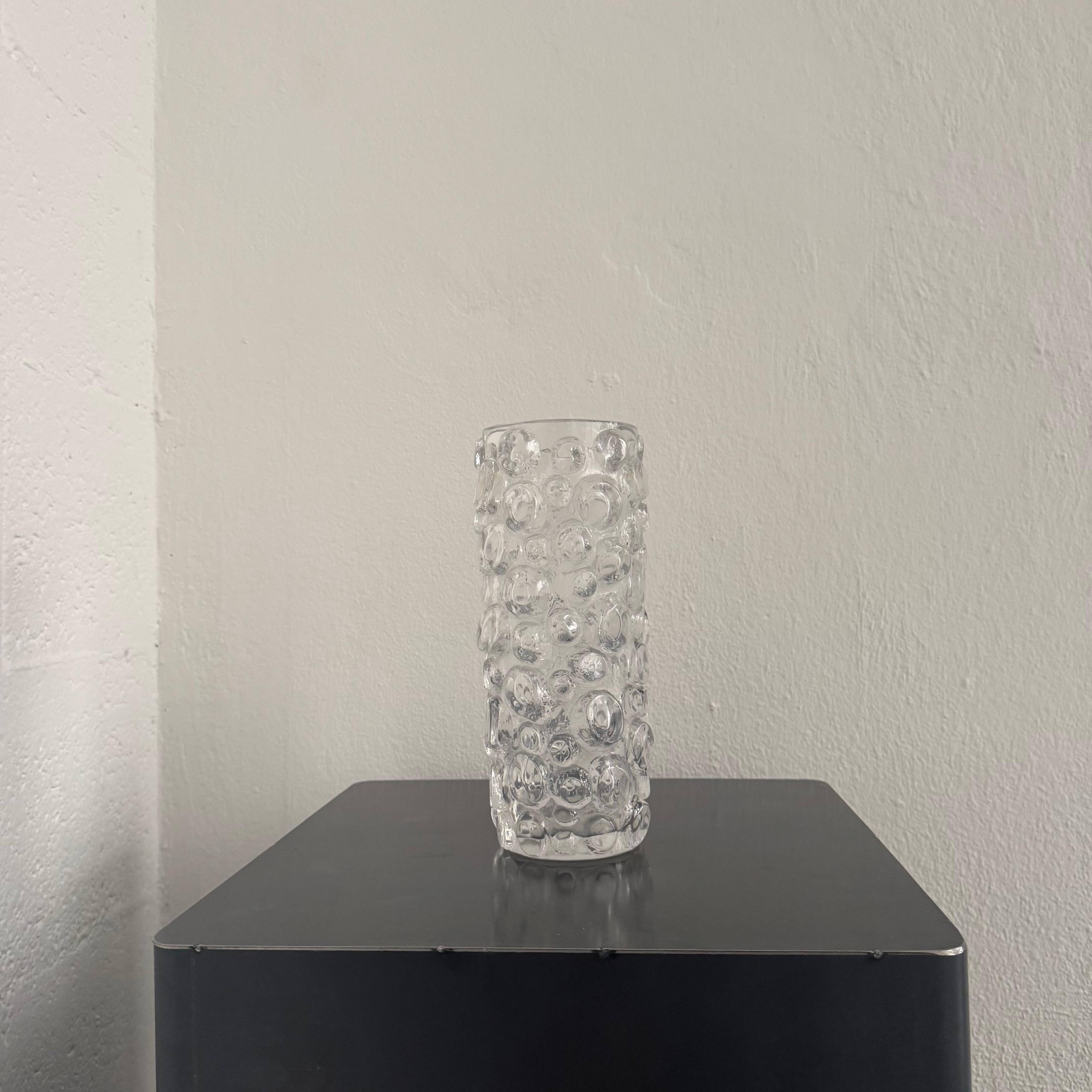 Clear decorative Vase sculpture with spikes, glass vase
