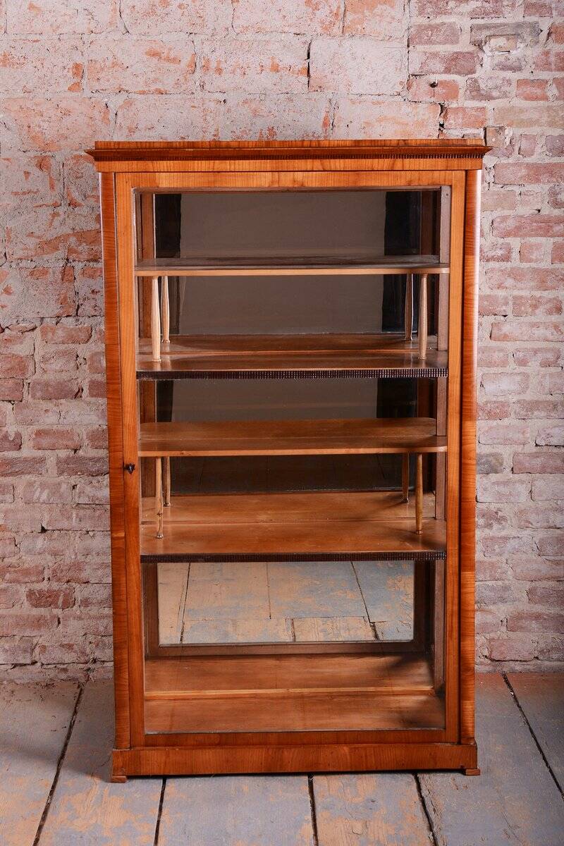 Antique Biedermeier Display Cabinet in Spruce, 1830s