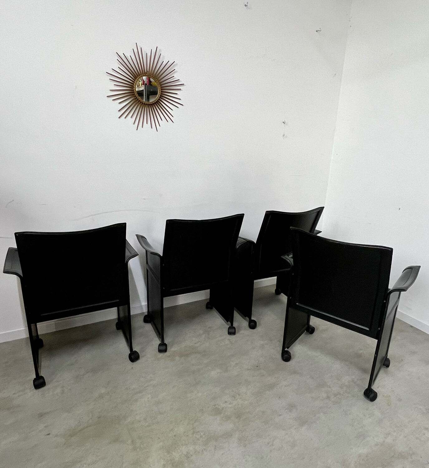 Lot 4 old armchairs "Korium" by Tito Agnoli for Matteo Grassi 1980