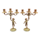 Very Beautiful Pair of Candlestick Candelabra circa 1950 in bronze/brass 30 cm