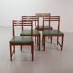 Bovenkamp Vintage Design Teak Wooden Dining Chairs with Leather Upholstery