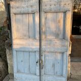 Pair of patinated wood shutters 19th