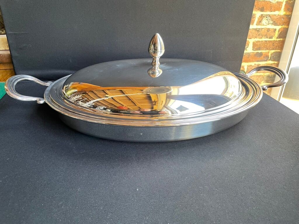 Rino Greggio - OLRI and Pyrex - Large serving dish - Modern - Silver metal, Glass