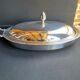 Rino Greggio - OLRI and Pyrex - Large serving dish - Modern - Silver metal, Glass