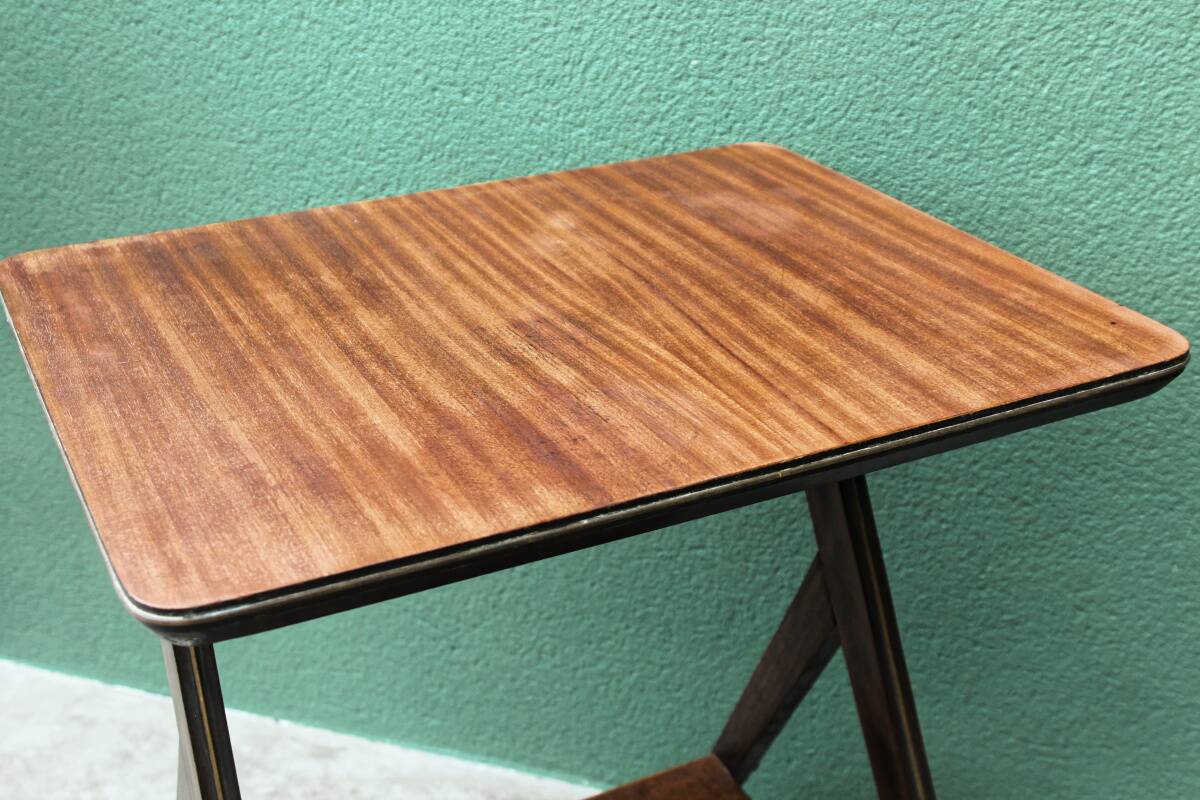 1950s wooden rolling trolley