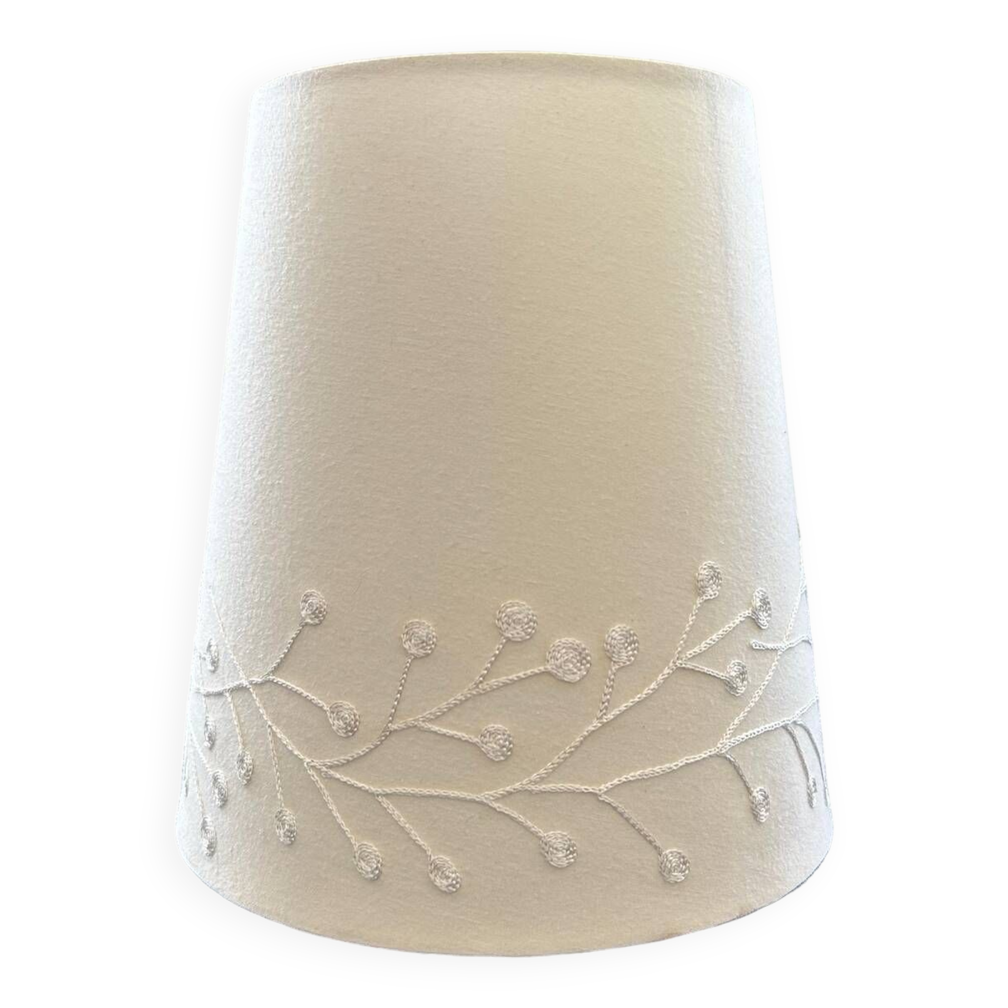 Embroidered white lampshade
