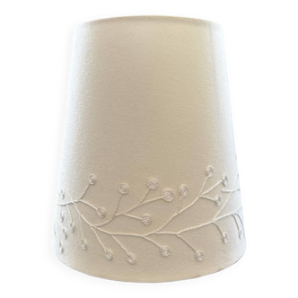 Embroidered white lampshade