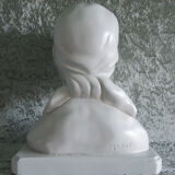 Plaster bust of young peasant girl