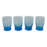 set of 4 art deco turquoise water glasses 1930