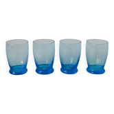 lot de 4 verres à eau turquoise art déco 1930