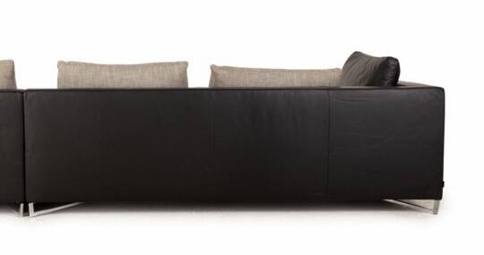 Corner sofa in leather and fabric, Feng model by Didier Gomez for Ligne Roset