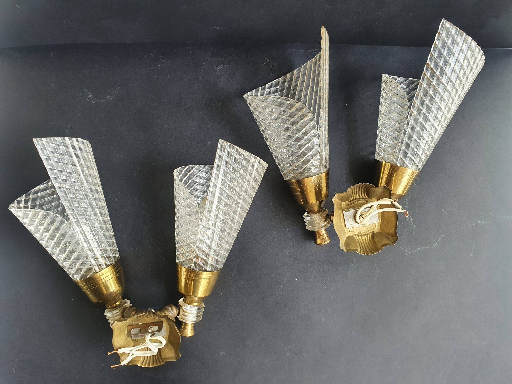Pair of double light wall sconces from the 1960s.