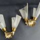 Pair of double light wall sconces from the 1960s.