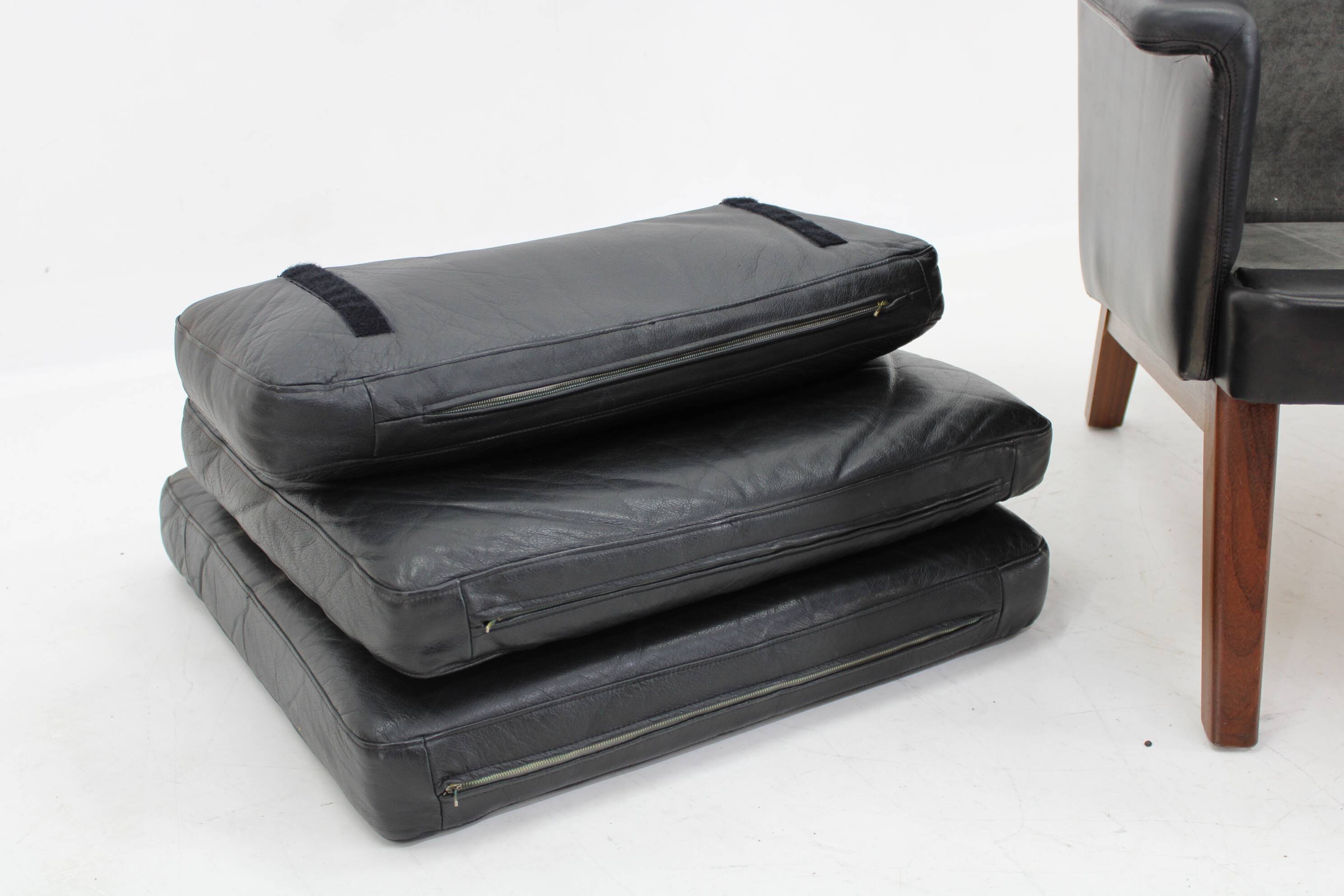 1970 Teak Leather High Back Armchair , Denmark