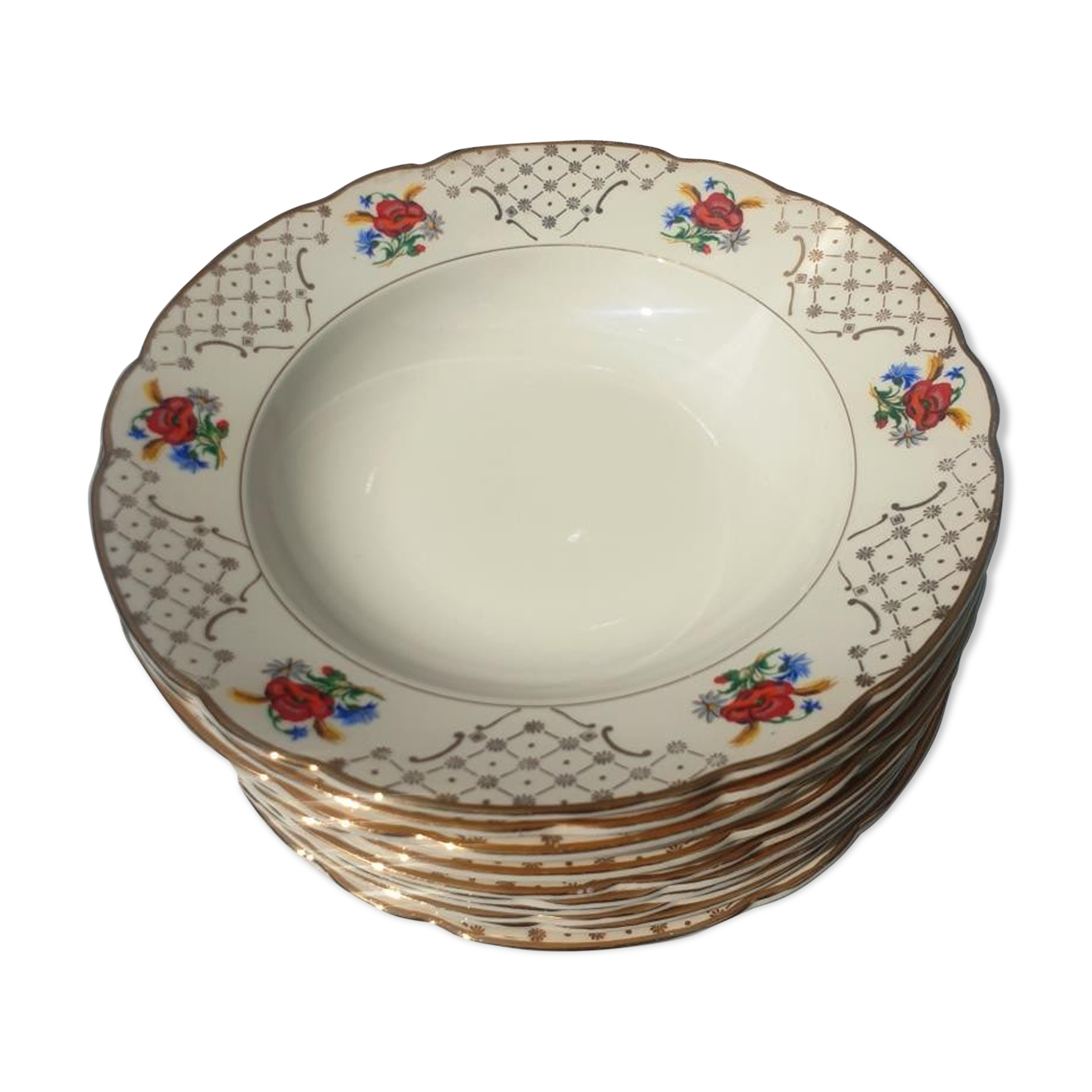 Set 12 hollow plates Villeroy & Boch 1950