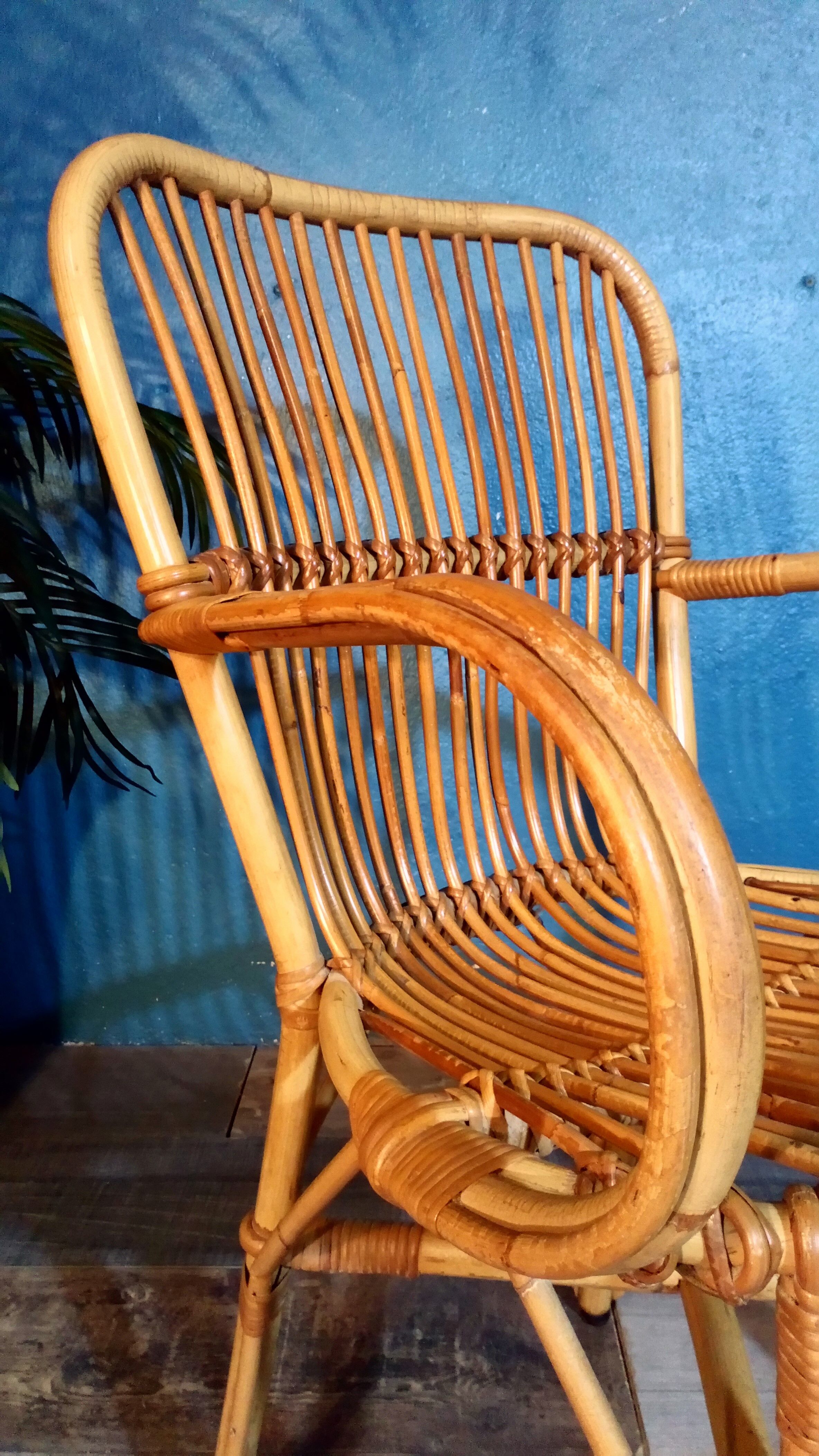 Pair of rattan chairs 1960s