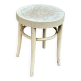 Vintage round stool in curved wood bistro style