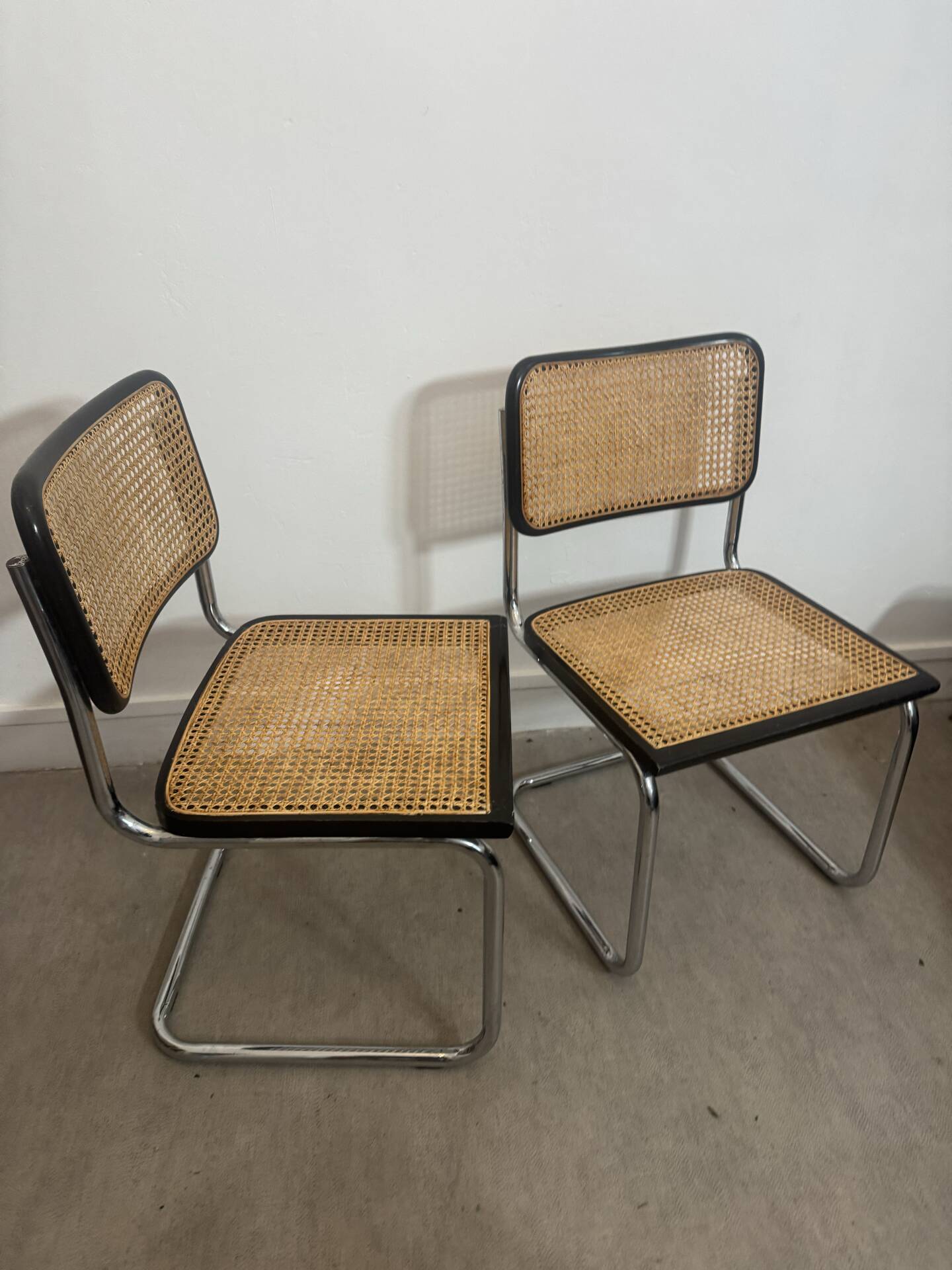 Pair of Cesca chairs B32 Marcel Breuer made in Italy