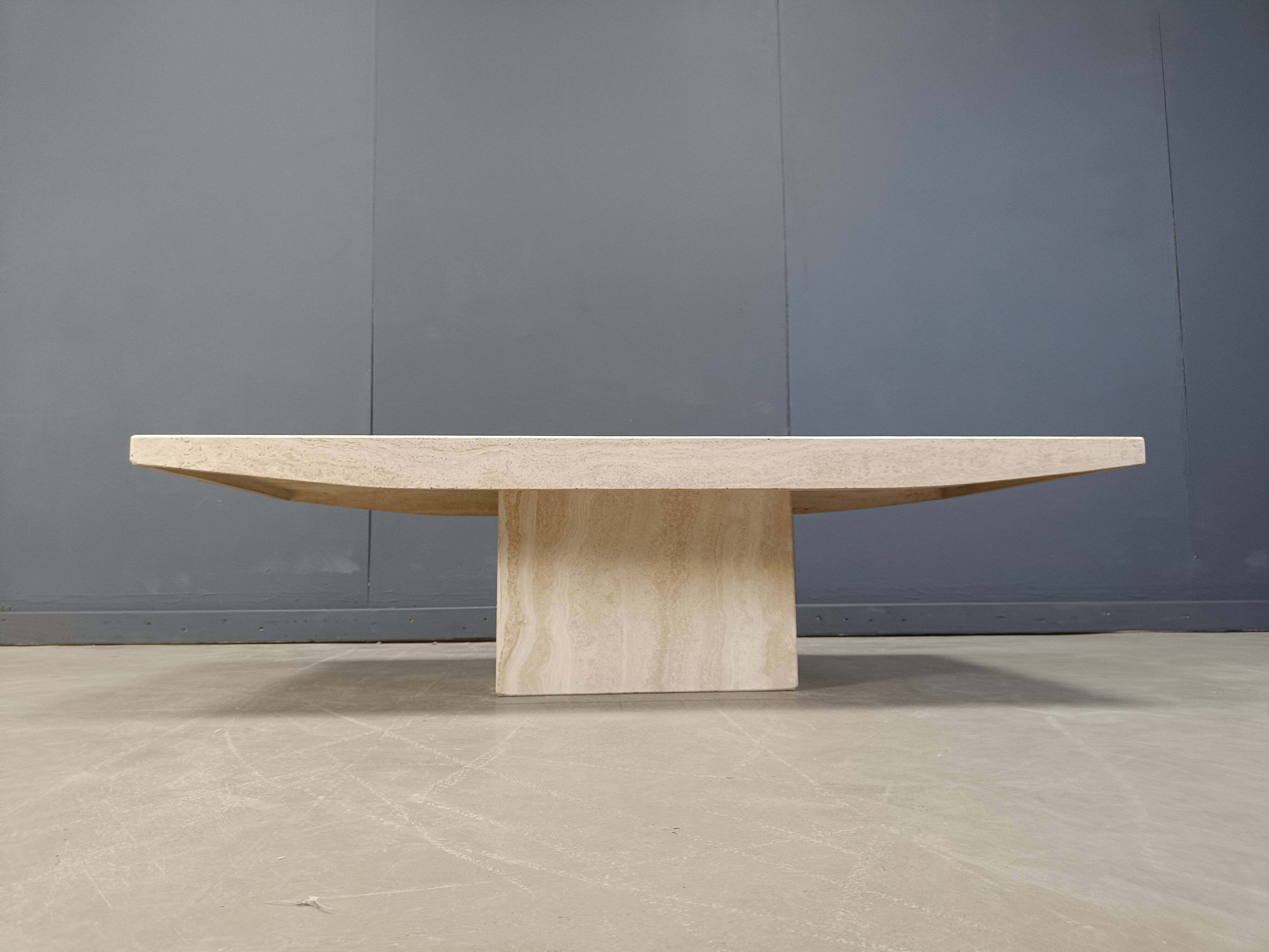 Vintage travertine coffee table, 1970s