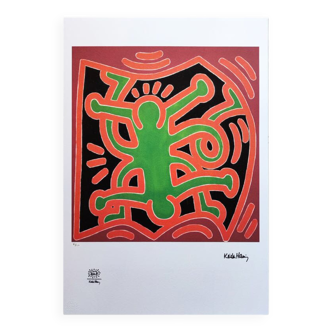 1990s Original Gorgeous Keith Haring Limited Edition Lithograph