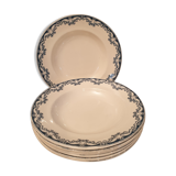 Suite of 7 Longwy hollow plates