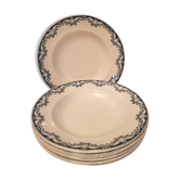 Suite of 7 Longwy hollow plates