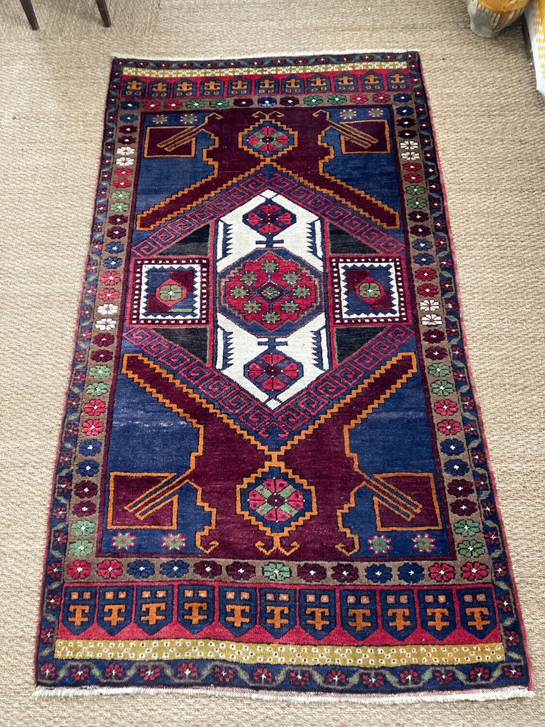 Antique carpet in caucasian wool - anatomy - turkish - kazak - large - geometric patterns / persian