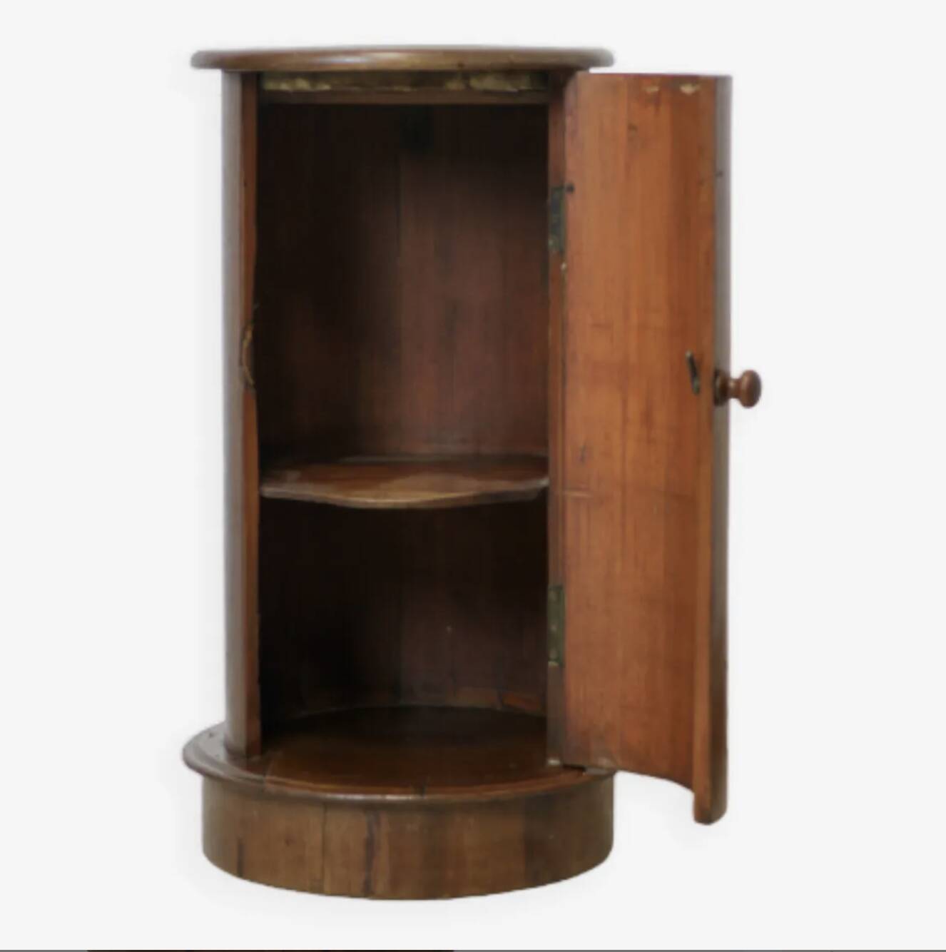 Mahogany bedside table with marble top