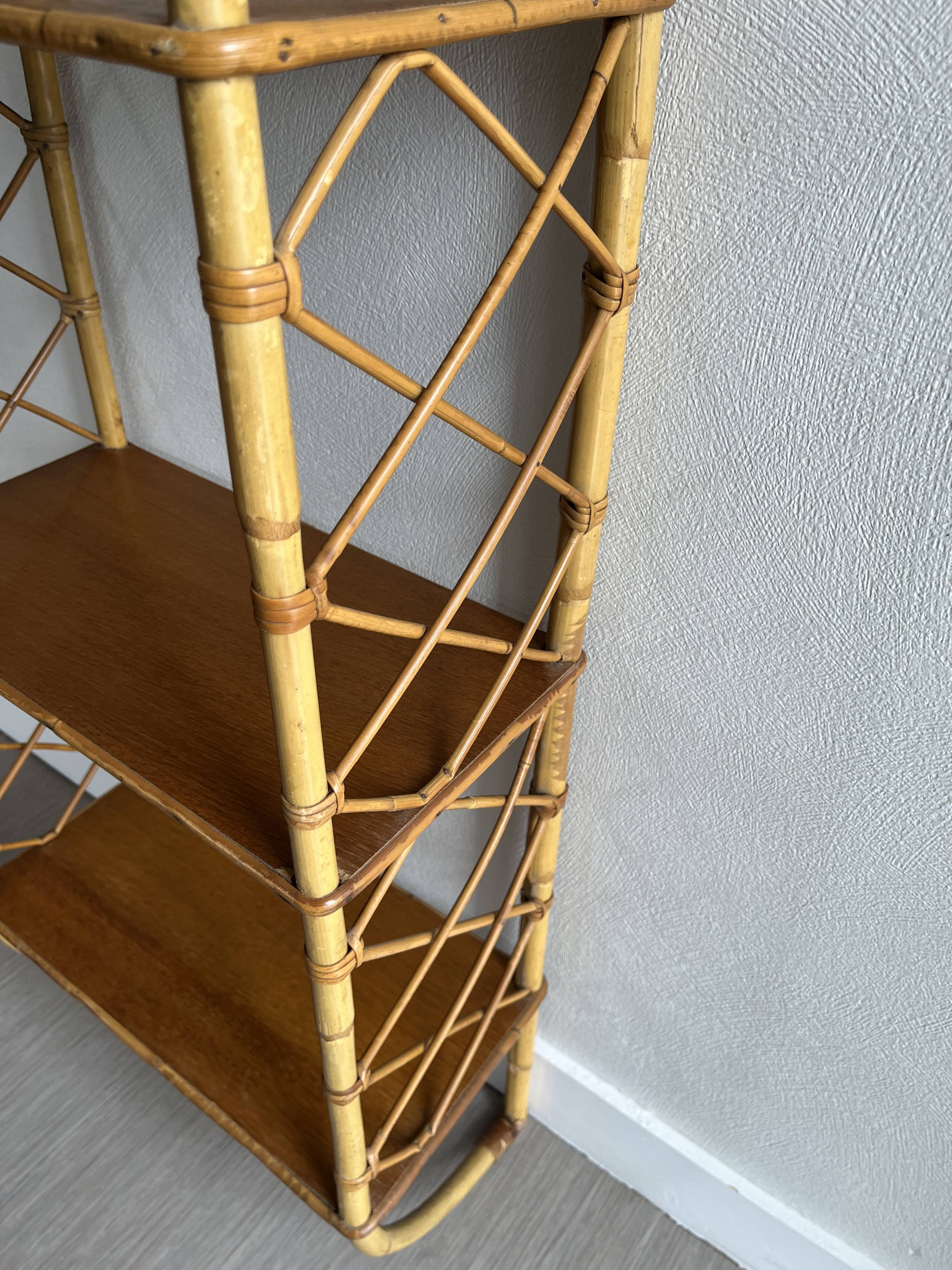 Rattan wall shelf