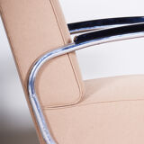 Chrome Bauhaus Armchairs designed by Mücke Melder, fully Refurbished