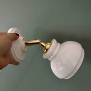 Vintage wall lamp shade in white opaline