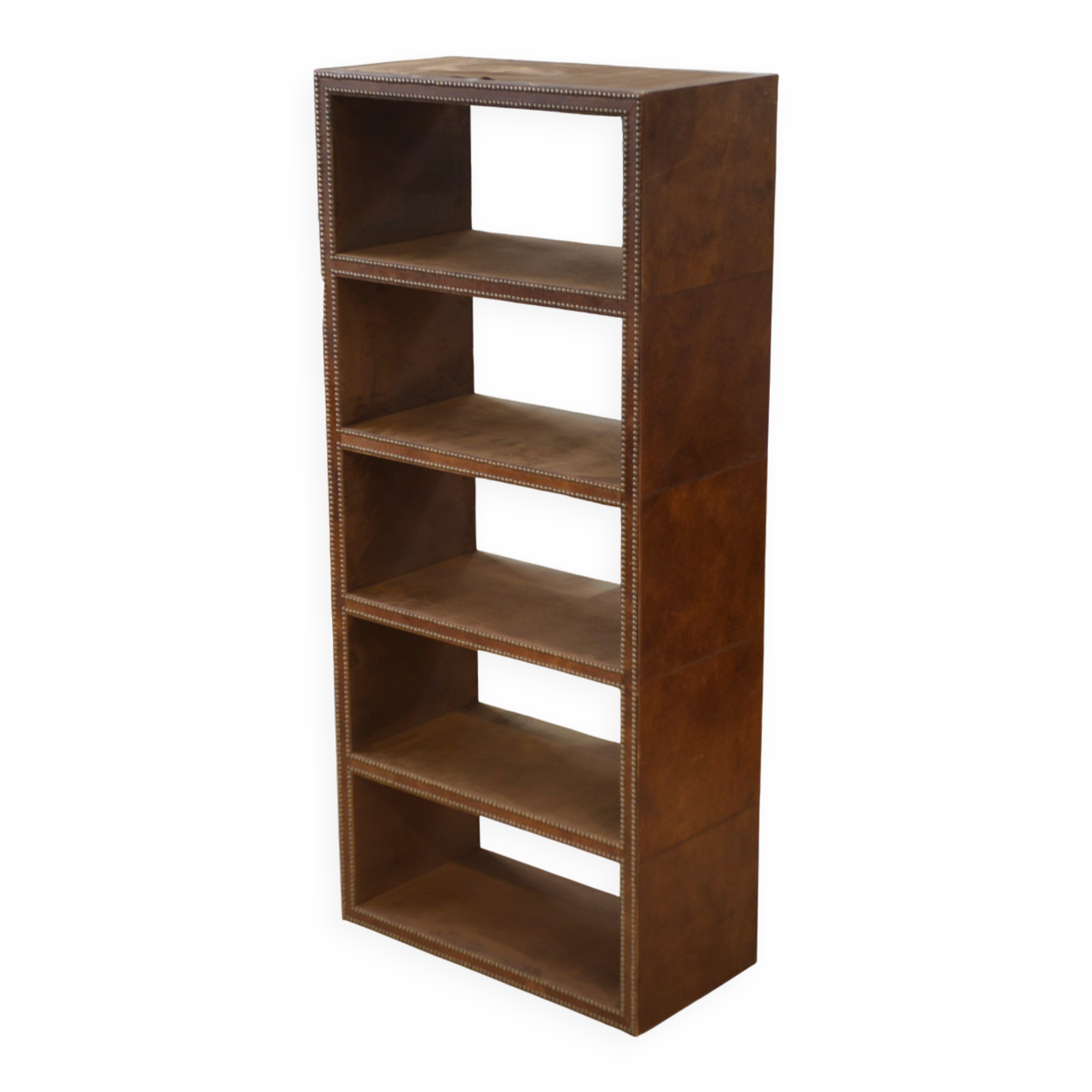Studded faux leather shelf