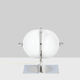 Table lamp in polished metal and opaline, 1970s