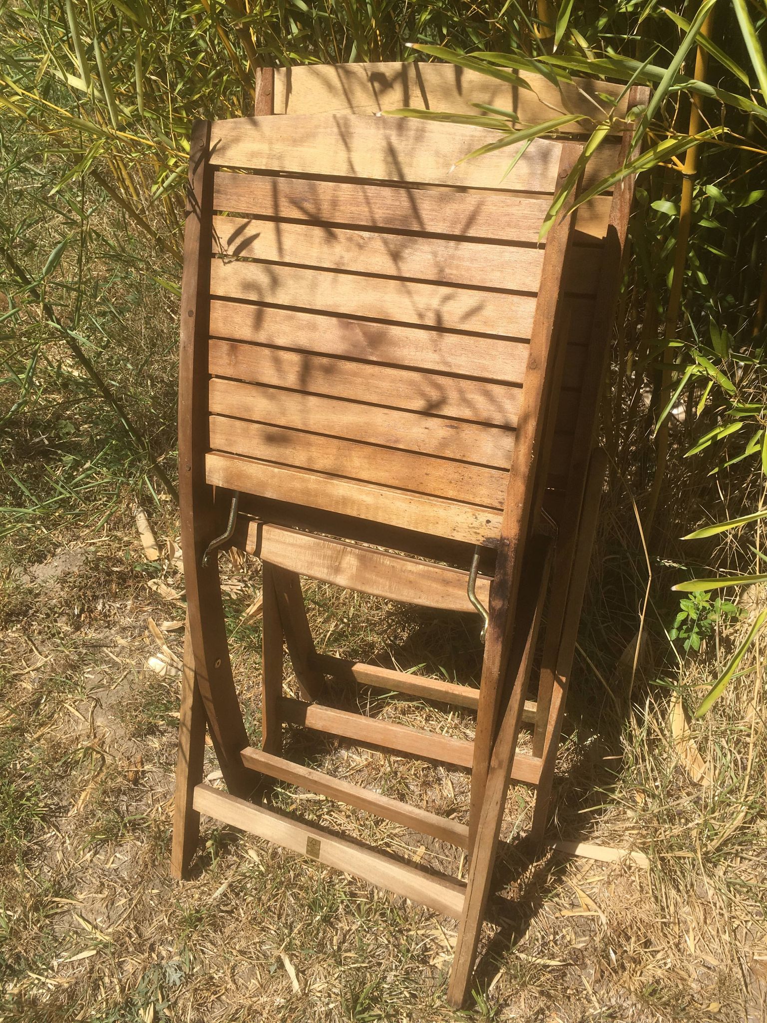 Pair of garden folding chairs