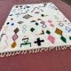 Tapis berbère Beni Ouarain 300x200 cm – Laine écrue motifs symboliques