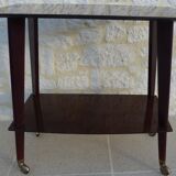 Vintage service cabinet with two trays on wheels