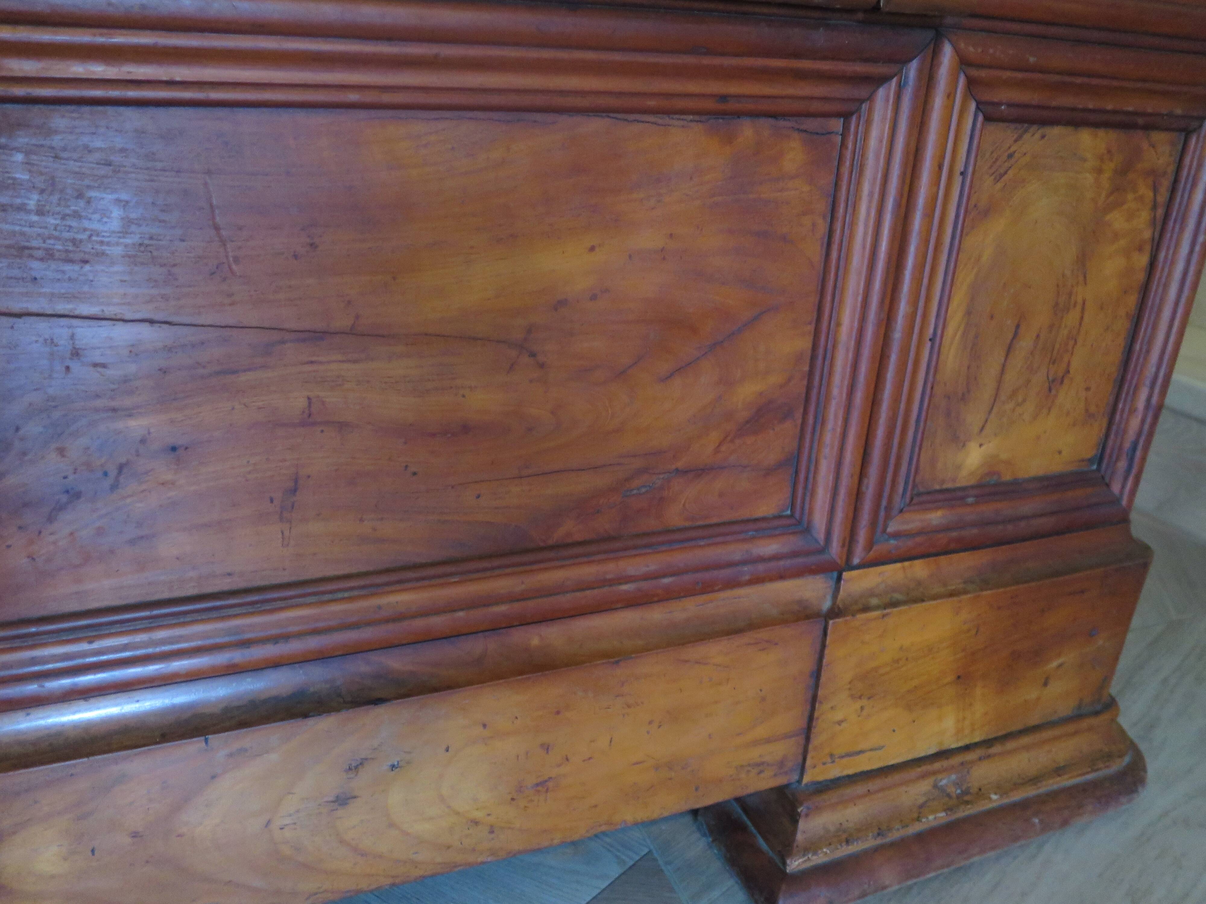 Antique trunk bench - Louis Philippe style - trunk seat - solid wood